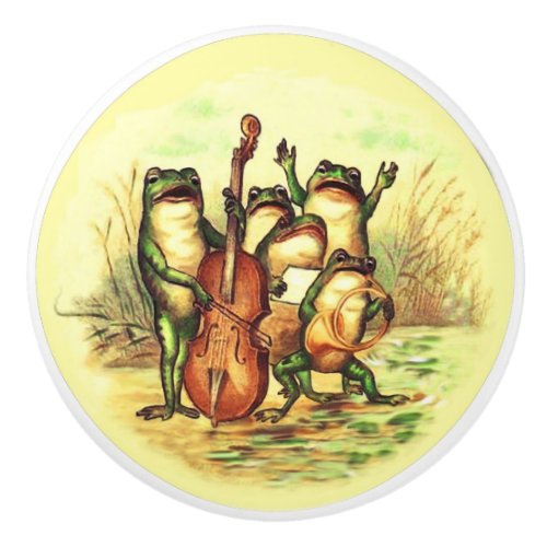 Band of Singing Frogs Ceramic Knob