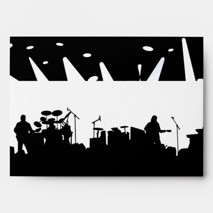 Band On Stage Concert Silhouette B&W Envelope