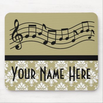 Band Or Choir Personalized Music Damask Mouse Pad by madconductor at Zazzle