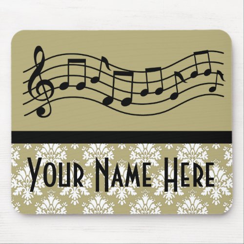 Band or Choir Personalized Music Damask Mouse Pad