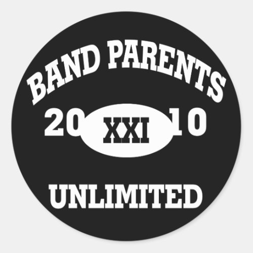 Band Parents Unlimited 2010 Classic Round Sticker