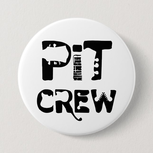 Band Pit Crew Musical Text Button (Front)
