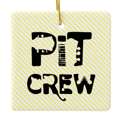 Band Pit Crew Musical Text Ceramic Ornament
