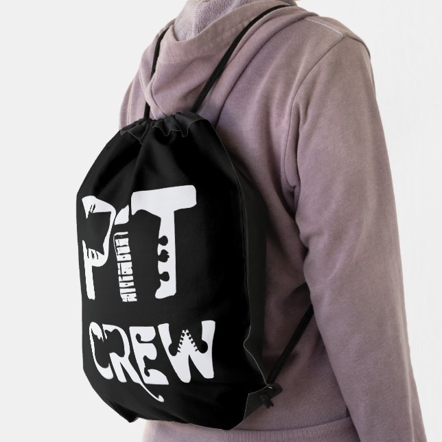 Band Pit Crew Musical Text Drawstring Bag (Insitu)