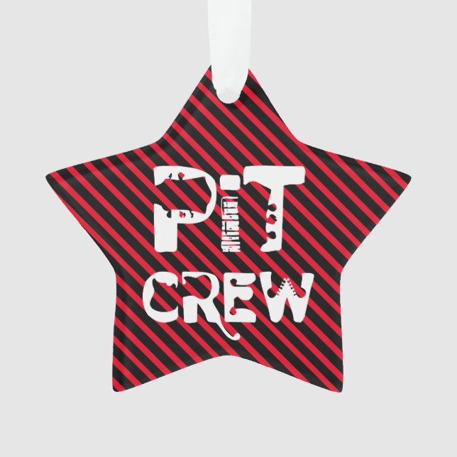 Band Pit Crew Musical Text Ornament (Front)