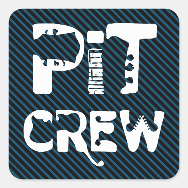 Band Pit Crew Musical Text Square Sticker (Front)
