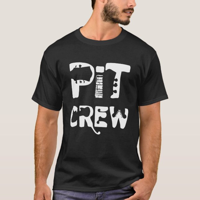 Band Pit Crew Musical Text T-Shirt (Front)