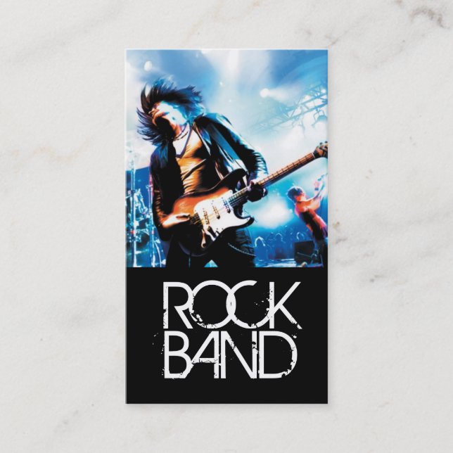 Band Rock Singers Performance Entertainment cool Business Card (Front)
