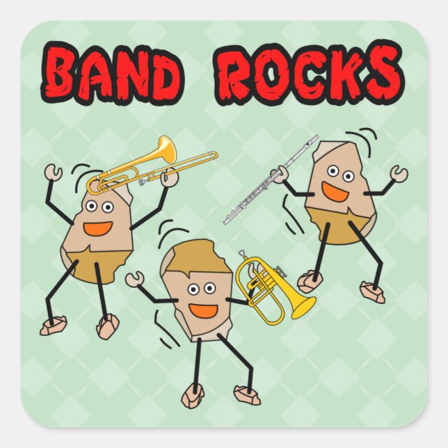 Band Rocks Square Sticker (Front)