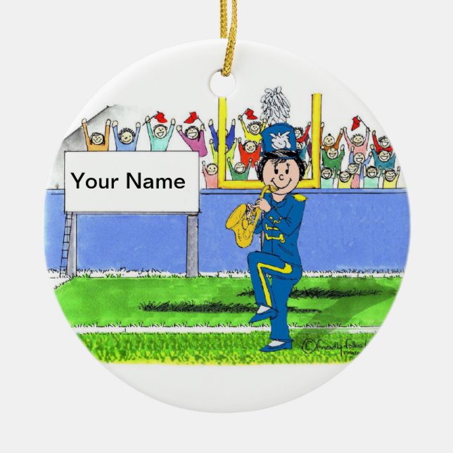 Band, Saxophone - Female Ceramic Ornament (Front)