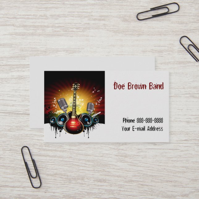 Band Singer Business Card (Front/Back In Situ)