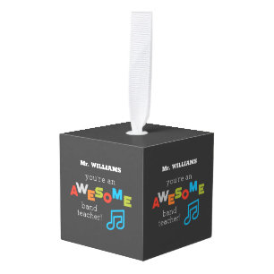 Band Teacher Appreciation Musical Notes, Awesome Cube Ornament