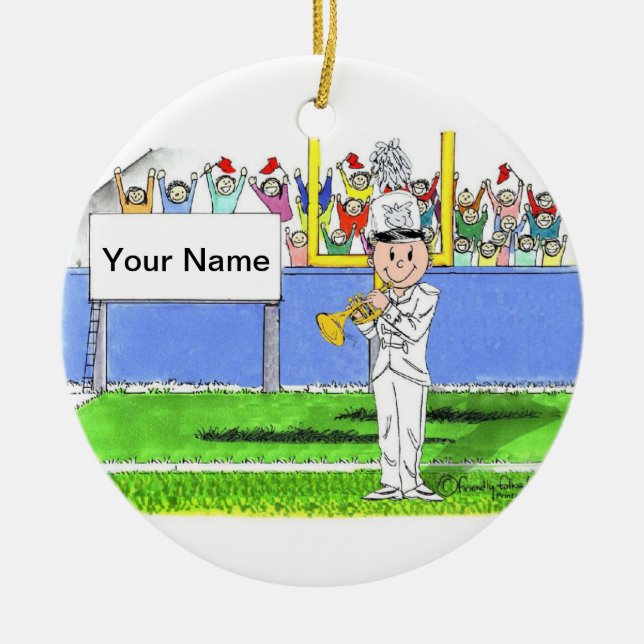 Band, Trumpet - Male Ceramic Ornament (Front)