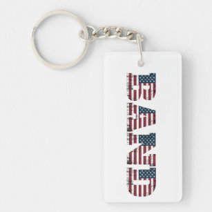 Band USA Flag Key Chain