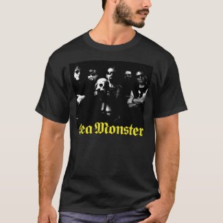 Band With Skull and Sea Monster Logo - Black Shirt