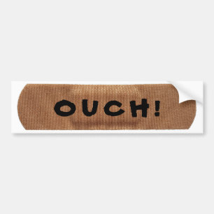 Bandage with OUCH! Bumper Sticker