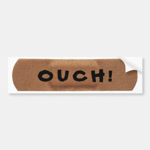 Bandage with OUCH Bumper Sticker