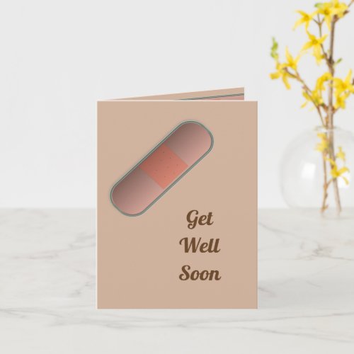 Bandaid Get Well Soon Customizable Text Card