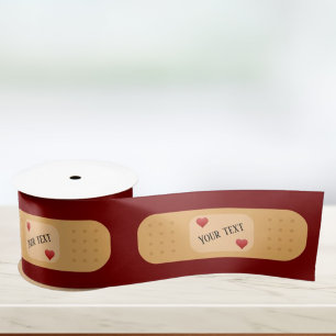 Bandaid patch plaster personalizable text satin ribbon