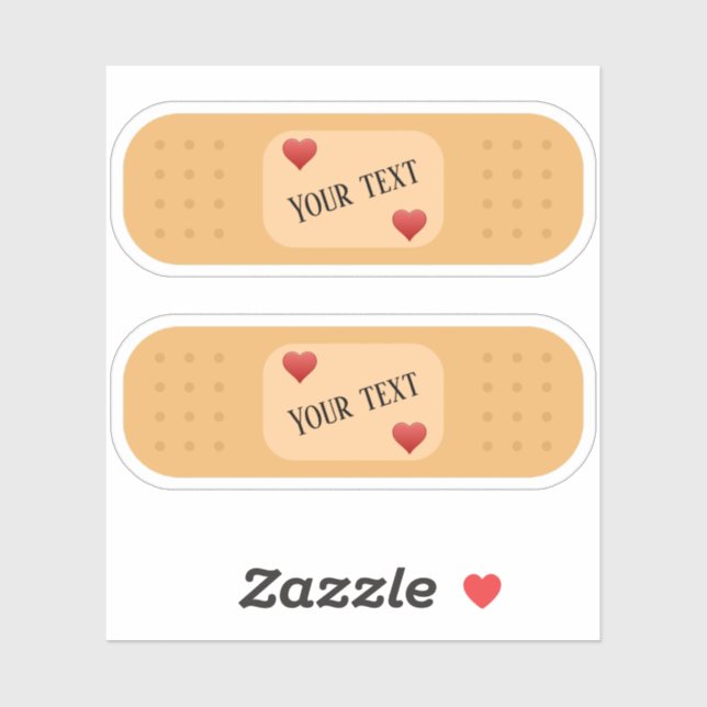 Bandaid patch plaster personalizable text Sticker (Sheet)