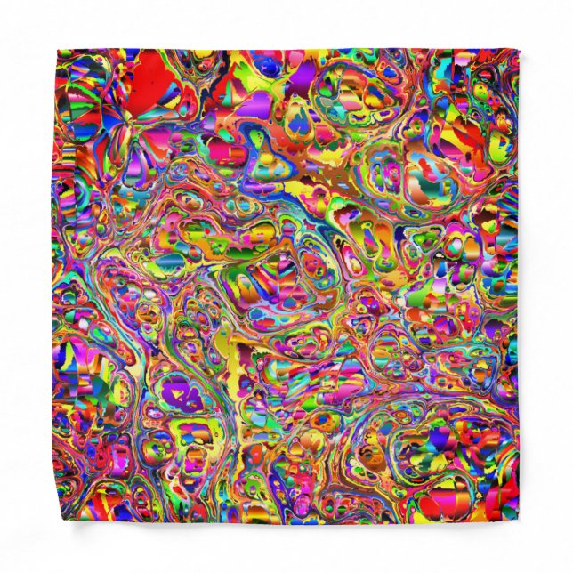 Bandan with Abstract Colorful Art Multicolor Paint Bandana (Front)