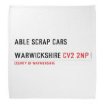 ABLE SCRAP CARS  WARWICKSHIRE  Bandana