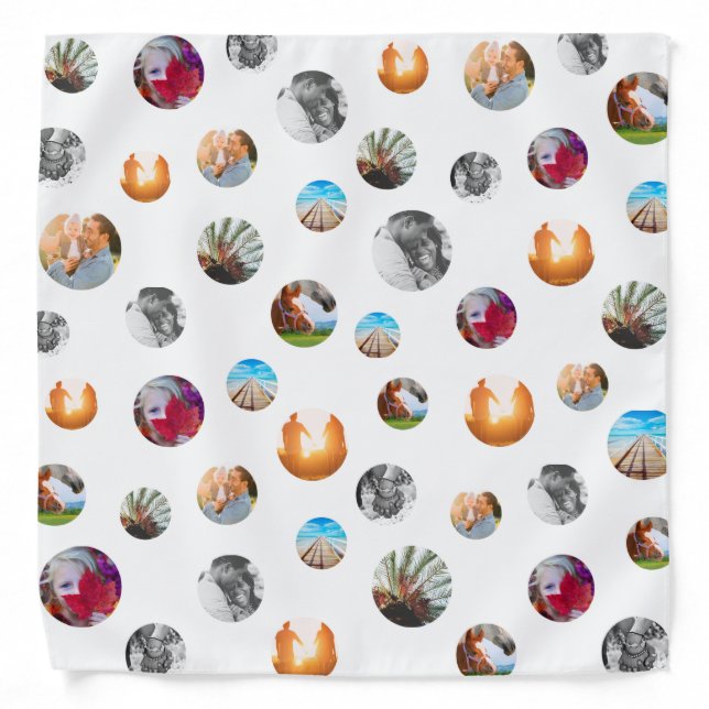 Bandana 8 Photo Polka Dot Template Circles Cloth (Front)