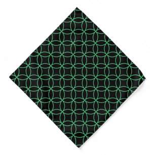 Bandana-Black & Green Circles Bandana