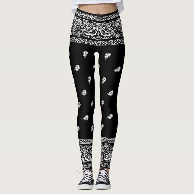 Bandana Black Leggings (Front)