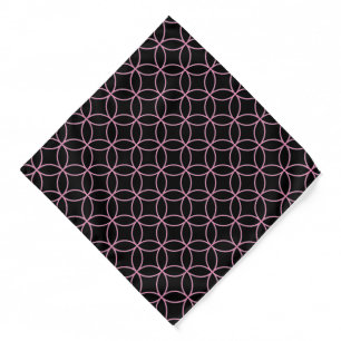 Bandana-Black & Pink Circles Bandana