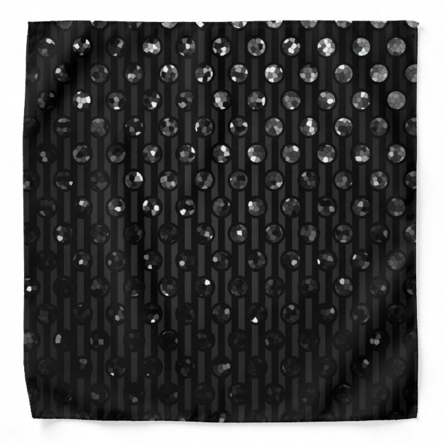 Bandana Black Sparkley Jewels (Front)