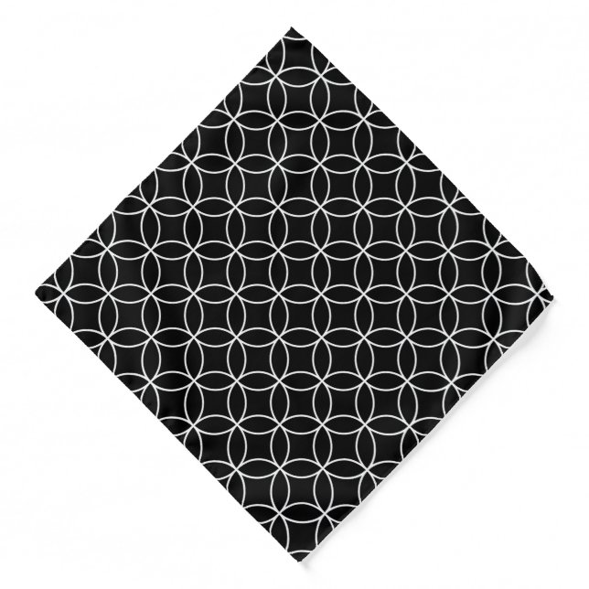 Bandana-Black & White Circles Bandana (Front)