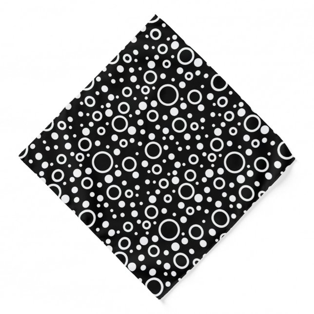 Bandana-Black & White Circles Bandana (Front)