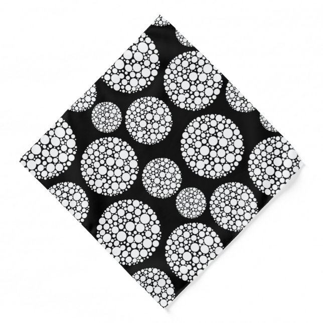 Bandana-Black & White Dots Bandana (Front)