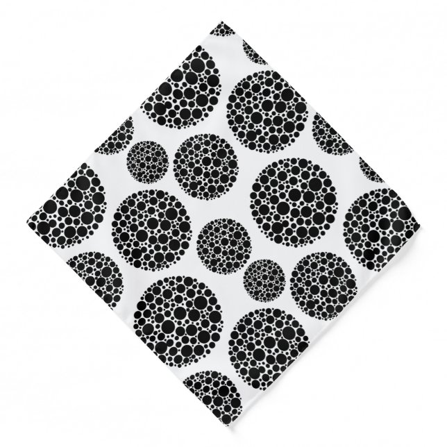 Bandana-Black & White Dots Bandana (Front)