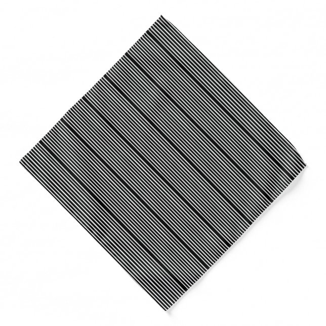 Bandana-Black & White Stripes Bandana (Front)