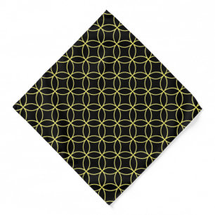 Bandana-Black & Yellow Circles Bandana