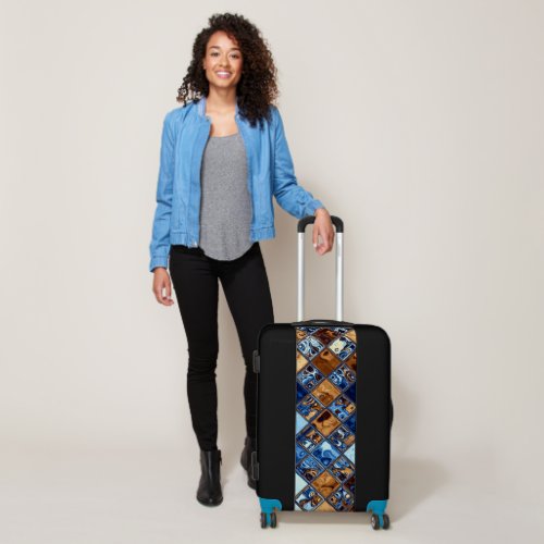 Bandana Blue Custom Carryon Suitcases