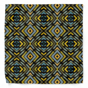 Bandana Blue Gold Black Tire Tread Pattern 