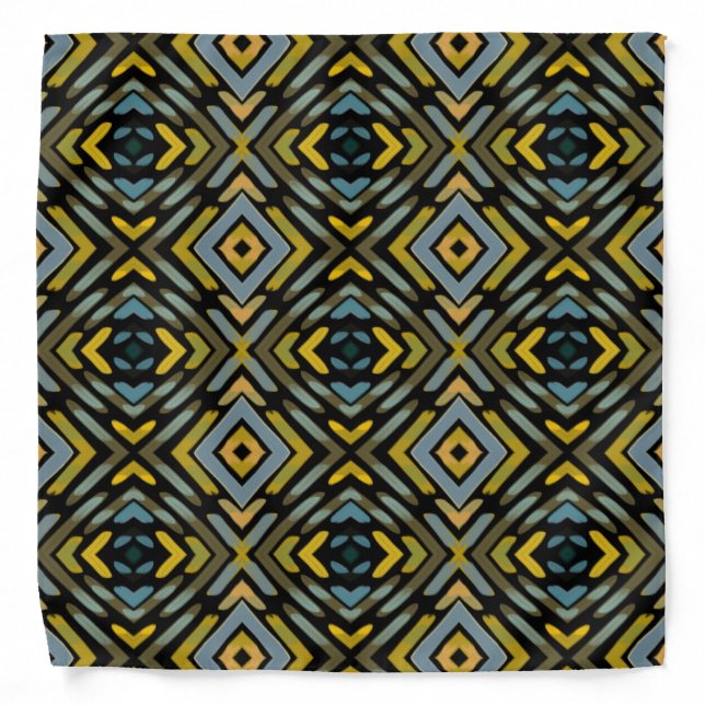 Bandana Blue Gold Black Tire Tread Pattern  (Front)