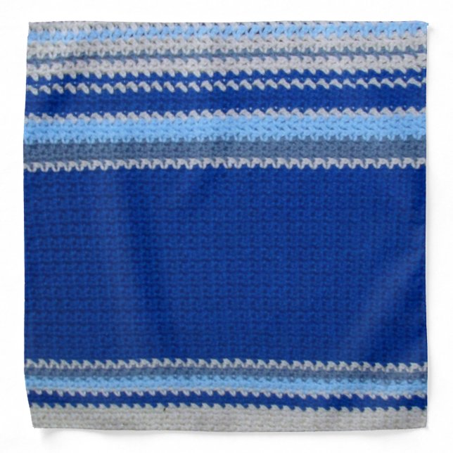 Bandana - Blue Stripes Crochet (Front)