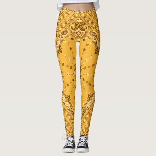 Bandana Boho Paisley Print Revival Leggings