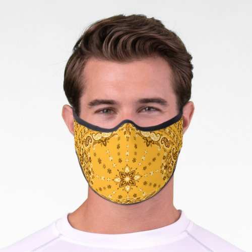 Bandana Boho Paisley Print Revival Premium Face Mask