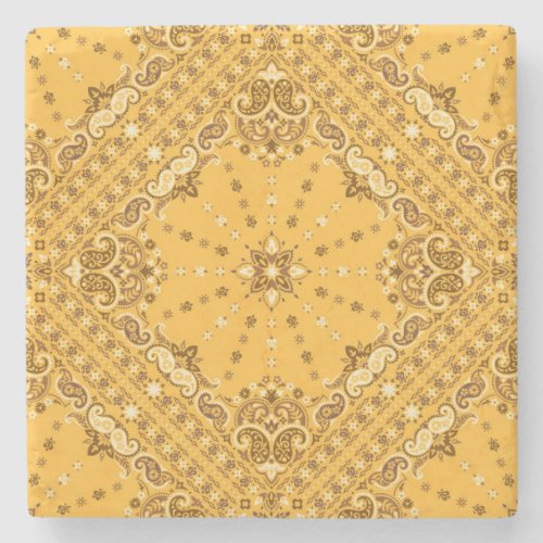 Bandana Boho Paisley Print Revival Stone Coaster