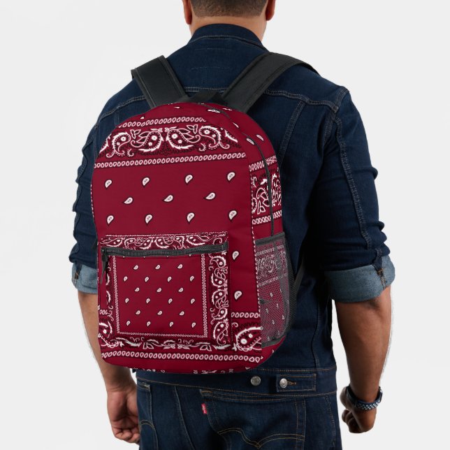 Bandana Burgundy Backpack (Insitu (Model))