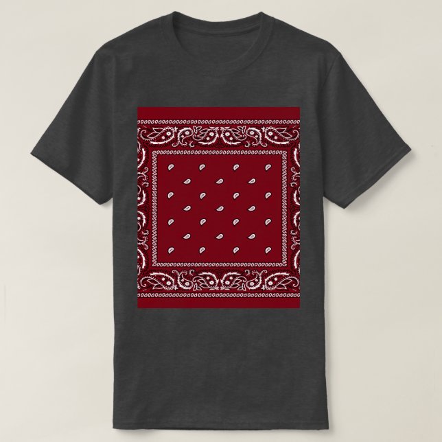 Bandana Burgundy Graphic  T-Shirt (Design Front)