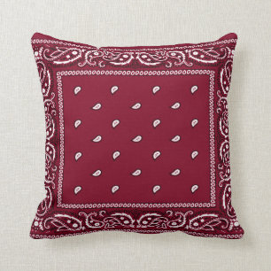 Bandana Burgundy Throw Pillow