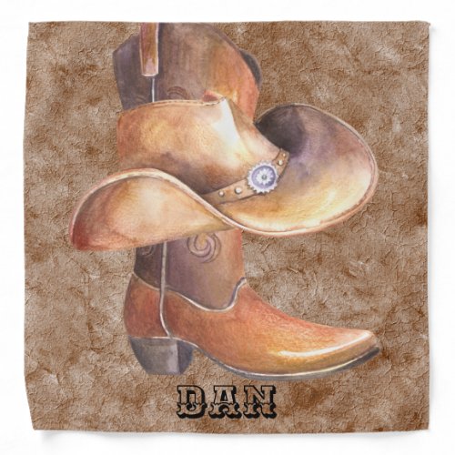 Bandana Cowboys Boot  Hat wPaint