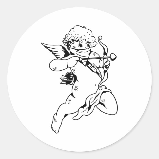 Bandana cupid classic round sticker (Front)