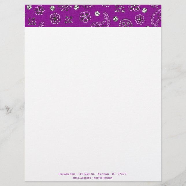 Bandana Customizable Letterhead (Front)